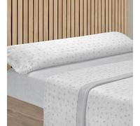 MERCURY TEXTIL- Juego Sábanas 3 Piezas Invierno, Sabanas Polar Pirineo Microfibra Térmica. Incluye Bajera Ajustable, Encimera y Funda Almohada. (Invierno Lunares Gris, Cama 150CM)