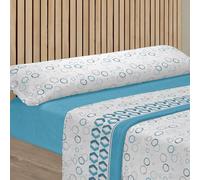 MERCURY TEXTIL- Juego Sábanas 3 Piezas Invierno, Sabanas Polar Pirineo Microfibra Térmica. Incluye Bajera Ajustable, Encimera y Funda Almohada. (Invierno Azul, Cama 135CM)