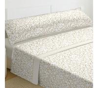 MERCURY TEXTIL - Juego Sábanas de Cama Estampadas 3 Piezas (50% algodón/50% poliéster) Incluye Funda de Almohada + Encimera + Bajera Ajustable. (Cama de 90 cm, Arena)