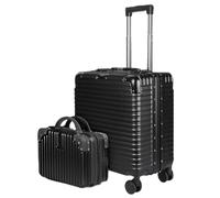 MERCURY TEXTIL - Maleta de Cabina con Ruedas 360° [48x40x24 cm] - Maletín de Piloto, Trolley de Viaje para Negocios con Candado TSA, Neceser Incluido - Equipaje de Mano Resistente ABS (Negro)