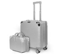 MERCURY TEXTIL - Maleta de Cabina con Ruedas 360° [48x40x24 cm] - Maletín de Piloto, Trolley de Viaje para Negocios con Candado TSA, Neceser Incluido - Equipaje de Mano Resistente ABS (Gris)