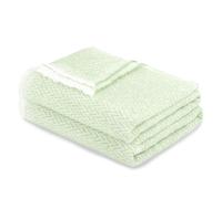 MERCURY TEXTIL- Manta de Algodón, Cuatro Estaciones (Verde, 120 x 180 cm) | Espiga Decorativa con Flecos Extra Suave. Colcha Multiusos para Sofá, Cama, Cubre Sofá