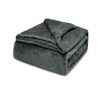 MERCURY TEXTIL-Manta de Borreguito Sherpa Reversible 130x160cm (Oscuro) | Extra Suave, Térmica y Multiusos. Manta Caliente para Cama, Sofá y Viaje