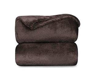 MERCURY TEXTIL-Manta Terciopelo Suave (160 X 210 CM, Marron) | Mantas Franela, Multiusos