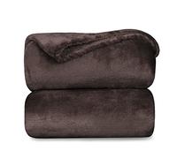 MERCURY TEXTIL - Manta Terciopelo Suave,Mantas Franela, Multiusos (130 X 160 CM, Marron)
