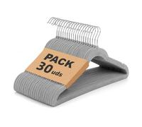 MERCURY TEXTIL- Perchas de Terciopelo Antideslizantes (Gris, 30 Unidades)