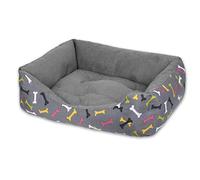 MERCURY TEXTIL- Sofá, Cesta,Cama Comoda para Perros,Gatos y Mascotas, con Relleno de Fibras Super Suave，Resistente al Desgaste y Duradero.. (Pequeño, Huesos)
