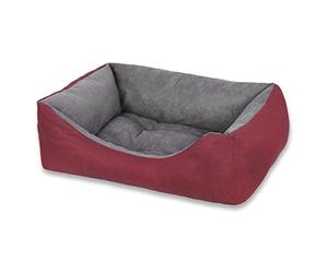 MERCURY TEXTIL- Sofá, Cesta,Cama Comoda para Perros,Gatos y Mascotas, con Relleno de Fibras Super Suave,Resistente al Desgaste y Duradero (Mediano, Granate)