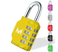 MERCURYAL Candado Combinacion - Candado Taquilla - Candados Seguridad 4 Dígitos - 1/2 UDS en Color Negro - Gimnasio, Cajones, Gym (1 Unidad, Amarillo)
