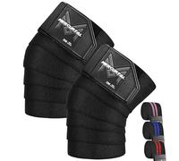 MERCURYAL Pack 2 Rodillera Gimnasio Powerlifting, Elástico 2M - Rodilleras Gym - Rodillera Vendaje para Levantamiento de Pesas - Rodilleras Soporte para Musculación Squat Entrenamiento Fitness