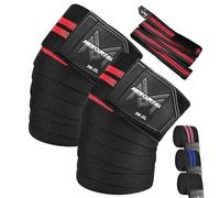 MERCURYAL Pack 2 Rodillera Gimnasio Powerlifting, Elástico 2M - Rodilleras Gym - Rodillera Vendaje para Levantamiento de Pesas - Rodilleras Soporte para Musculación Squat Entrenamiento Fitness