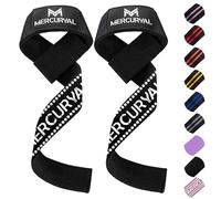 MERCURYAL Straps Gym - Straps Powerlifting - Complemento para el Gimnasio - Accesorios para Gym - Lifting Straps - Agarraderas Gimnasio - Peso Muerto (Straps Negro Silicona)