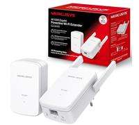 Mercusys AV1000 Gigabit Powerline Starter Kit, Data Transfer Speed Up To 1000 Mbps, Eliminate WiFi Dead Zones,with Extend 300 Mbps WiFi, No Configuration Required (MP510 Kit), White