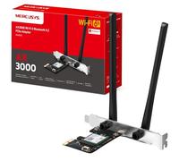 Mercusys AX3000 - Adaptador PCIe de doble banda Wi-Fi 6 Bluetooth 5.2 con dos antenas, OFDMA, MU-MIMO, baja latencia, chipset Intel® Wi-Fi 6, ideal para juegos y 4K, última WPA3, compatible con Windows 10/11 (MA80XE)