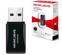 MERCUSYS Dongle Wi-Fi, N300 Mini Adaptador inalámbrico USB Wi-Fi para PC/Escritorio/portátil, Compatible con Windows 10/8.1/8/7/XP (MW300UM)