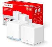 MERCUSYS Halo H1200G(2-Pack) - Sistema Wi-Fi Mesh Doble Banda AC1200 hasta 1.2 Gbps, Cobertura Amplia para Hogar, Roaming Continuo, App de Configuración, 2 Puertos Gigabit