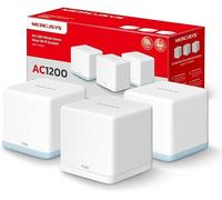 Mercusys Halo H1200G(3-Pack)-Sistema WiFi 5 Mesh, AC1200, Doble Banda,500m² | Cobertura para Toda la Casa hasta 320m². Red Unificada. Puertos Gigabit. Control Parental. App Mercusys.