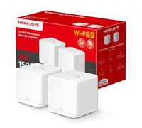 Mercusys HALO H1500X(2-Pack) - WiFi 6 Mesh AX1500Mbps, Cobertura de hasta 350 m², Conectar hasta 150 Dispositivos, WiFi de Doble Banda, Solución WiFi para Toda la casa, 3 Puertos Gigabit
