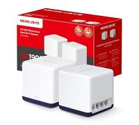 Mercusys Halo H1900G(2-Pack) - AC1900 Mesh Wi-Fi, Doble Banda, Cobertura hasta 350 m², 3× Gigabit Puerto por Unidad, MU-MIMO, Beamforming, Control Parental, Smart Connect