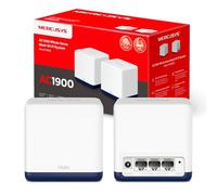 Mercusys Halo H1900G(2-Pack) - AC1900 Mesh Wi-Fi, Doble Banda, Cobertura hasta 350 m², 3× Gigabit Puerto por Unidad, MU-MIMO, Beamforming, Control Parental, Smart Connect