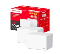 Mercusys Halo H3000X(2-Pack) - Router Sistema WiFi 6 Mesh, AX3000, Doble Banda, Cobertura hasta 420 m², 3X Puerto Gigabit por Unidad, Administración de la Red, Fácil Configuración con App, WPA3