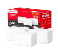 Mercusys Halo H3000X(3-Pack) - Router Mesh WiFi 6 AX3000, Doble Banda 2 4Ghz/5Ghz, 3X Puertos Gigabit, Cobertura hasta 650m², MU-MIMO,OFDMA, 1024-QAM