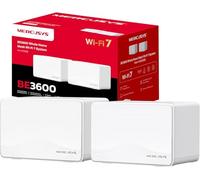 Mercusys Halo H3600BE (2-Pack) - Sistema Mesh WiFi 7 Dual Banda de 3,6 Gbps, Cobertura hasta 460 m², más de 150 Dispositivos, 3 Puertos Gigabit por Unidad