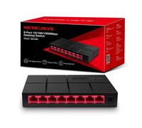 MERCUSYS HUB Switch Ethernet 8 Puertos Gigabit (10/100/1000 Mbps, RJ45) 8PTOS | Plug y Play | Sin Configuración | Bajo Consumo Energético | Silencioso y Compacto | Perfecto para Ordenadores y Smart TV