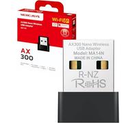 Mercusys MA14N AX300 WiFi 6 WiFi USB, Memoria WiFi para PC Fijo, 287 Mbps a 2,4 GHz, Adaptador WiFi USB para Windows 11/10/7, Linux y Kernel 3.10, diseño Nano
