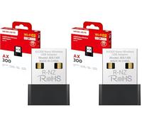 MERCUSYS MA14N Adaptador USB Wi-Fi 6 AX300 Nanotamaño - hasta 287 Mbps, instalación sin Drivers, Compatible Windows 11/10/7 y Linux (Paquete de 2)