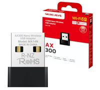 Mercusys MA14N AX300 WiFi 6 WiFi USB, Memoria WiFi para PC Fijo, 287 Mbps a 2,4 GHz, Adaptador WiFi USB para Windows 11/10/7, Linux y Kernel 3.10, diseño Nano