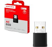 MERCUSYS MA20NB - Adaptador USB Wi-Fi Dual Band AC650 + Bluetooth 5.0 Nano para PC y Portátil - Velocidad 433 Mbps (5 GHz) + 200 Mbps (2.4 GHz), WPA3, Plug & Play - Compatible Windows 10/11
