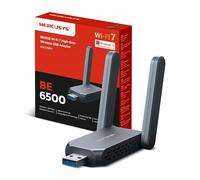MERCUSYS MA37BEH BE6500 USB WiFi 7 Dongle para PC, adaptador WiFi de tres bandas, antenas de alta ganancia, amplia cobertura, USB 3.0, seguridad de cifrado, MU-MIMO, controlador interno, Plug and Play