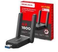 Mercusys MA72XH - Adaptador WiFi para PC, Wi-Fi 6 AX1800 de Doble Banda, 2 Antenas de Alto Rendimiento, USB 3.0, WPA3, MU-MIMO, Compatible con Windows 11/10