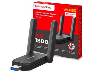 Mercusys MA72XH - Adaptador WiFi USB, AX1800, 1201 Mbps, WiFi 6, USB 3.0 | Actualiza tu PC con WiFi 6. Instalación Plug & Play. Conexión Estable. Compatible con Windows y macOS.