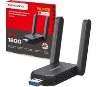 Mercusys MA72XH - Adaptador WiFi para PC, Wi-Fi 6 AX1800 de Doble Banda, 2 Antenas de Alto Rendimiento, USB 3.0, WPA3, MU-MIMO, Compatible con Windows 11/10
