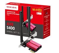 Mercusys MA86XE - Tarjeta WiFi PCIe, AXE5400, 2402 Mbps, WiFi 6E, para PC | Tarjeta de Red PCIe. WiFi 6E con Bluetooth. Disipador Térmico. Instalación Interna. Compatible con Windows.