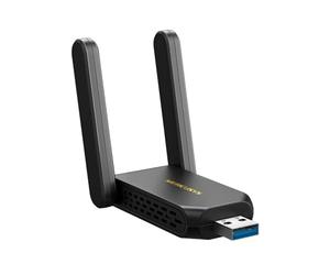 MERCUSYS MA86XH AXE5400Mbps Wi-Fi 6E Adaptador WiFi USB de Alta Ganancia para PC, USB 3.0 WiFi Dongle con velocidades de hasta 2402 Mbps en 6 y 5GHz, Compatible con Windows 10 y 11, Seguridad WPA3