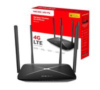 Mercusys MB115-4G 300 Mbps Wireless N 4G LTE Router, WiFi 300 Mbps + SIM Instantáneo + 4 Antenas Potentes, Cobertura Máxima para 32 Dispositivos, Modo Dual WiFi/Cable