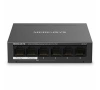 Mercusys MS106LP Conmutador PoE no administrado, 6 Puertos 10/100 Mbps con 4 Puertos PoE+, Plug & Play, presupuesto PoE de 40 W, Carcasa metálica sin Ventilador, recuperación automática PoE, Modo de