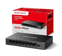 Mercusys MS108GS - Switch Gigabit de 8 Puertos, Caja de Metal Duradero, Conectar y Usar, Ahorro de Energía