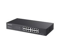 Mercusys MS116GS Switch Gigabit 16 Puertos, Montaje de Escritorio o Bastidor, Plug & Play, prioridad de tráfico, prevención de Bucle, Modo de Aislamiento, Funcionamiento silencioso, Carcasa de