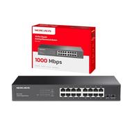 Mercusys MS116GS - Switch Gigabit, 16 Puertos, Plug and Play, RJ45 | 16 Puertos Gigabit. Plug & Play, No Necesita Configuración. Diseño sin Ventilador, Silencioso. Carcasa Metálica.
