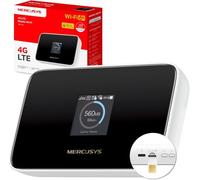 Mercusys MT115 Router WiFi portátil para viajes con tarjeta SIM sin contrato, 4G LTE 150 Mbps, Wi-Fi 6 AX300, hasta 10 dispositivos, batería de 2400 mAh, hasta 10 horas de autonomía