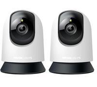 MERCUSYS WiFi Surveillance Camera Indoor 360° 1080p, Night Vision, Real Time Notifications, Person Detection, Motion Tracking, Remote Control, Compatible with Alexa, MC200 (Paquete de 2)