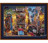 Merejka Besonderer Ort en Venedig Kit de Punto de Cruz contado, Algodón, Multicolor, 30 x 40 cm