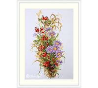 Merejka Hagebeeren - Kit de punto de cruz, algodón, multicolor, 19 x 36 cm