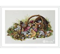 Merejka K-127 - Patrón de punto de cruz, algodón, multicolor, 40 x 23 cm