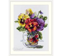 Merejka K-153 - Patrón de punto de cruz, algodón, multicolor, 16 x 17 cm