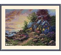 Merejka K-165 Seaside Hideaway - Kit de punto de cruz, algodón, multicolor, 30 x 42 cm